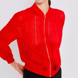 Zara NWT Organza Stripe Bomber Jacket